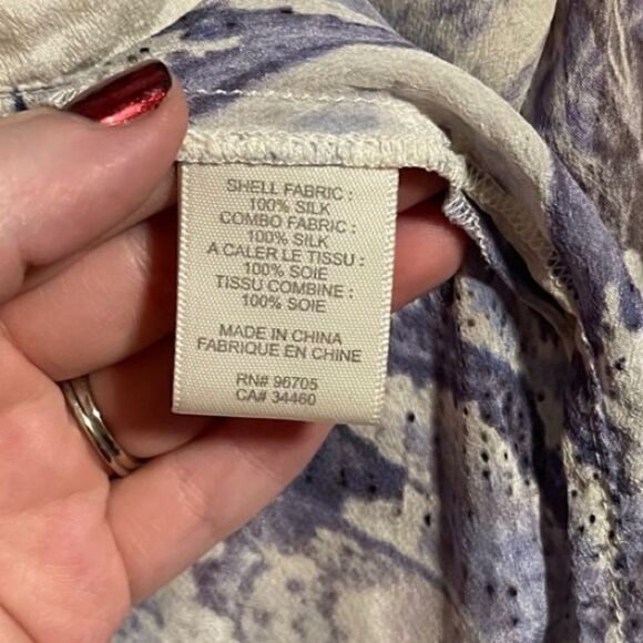 Rebecca Taylor- Semi Sheer 100% Silk Naked Skin Beach Blouse, Size 4 - Picture 13 of 15